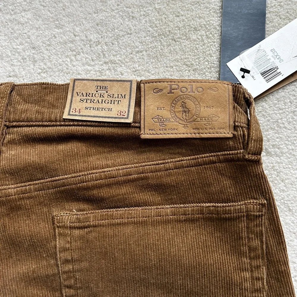 Polo Ralph Lauren Pants Men's 34x32 Corduroy Varick Slim Straight Lightweight